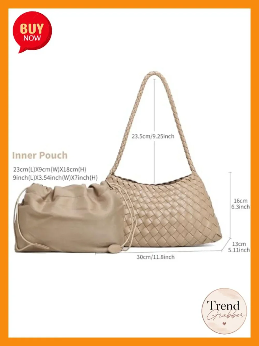 Woven Shoulder Bag Vegan Leather Hobo Tote Handbag Purse